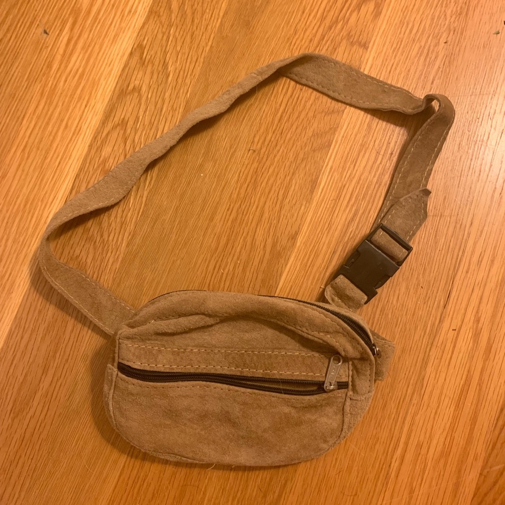 Tan suede fanny pack